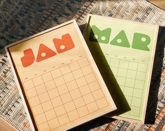 Funky Wall Calendar A3/A4 Multi