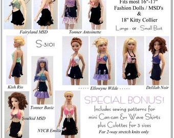 PDF French Flirt Crochet Pattern for 16 inch Fashion dolls, Kitty Collier, and MSD BJD