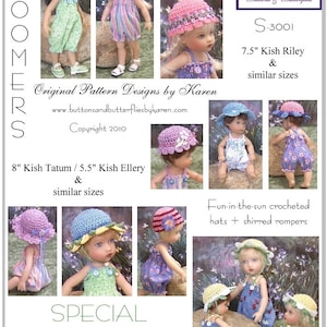 PDF Bloomin' Hats & Bloomers Pattern (SMALL) for Kish Ellery-Riley-Tatum or tiny BJD