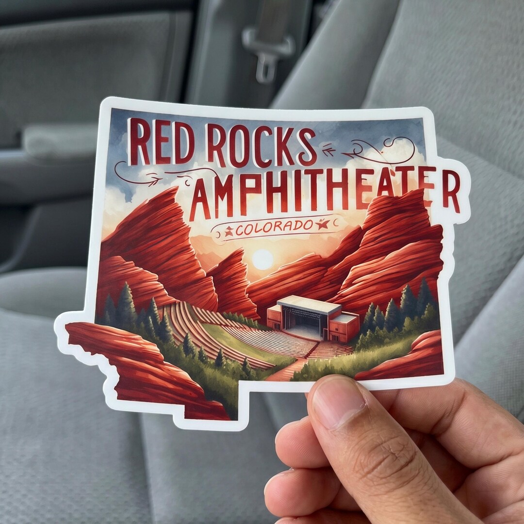 Pco Sticker Red Rocks Amphitheater Sticker, Kiss-cut Sticker, Logo Vinyl Stickers ...