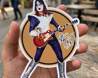Ace Frehley - Retro Style Sticker, Kiss-cut Sticker, Logo Vinyl Stickers