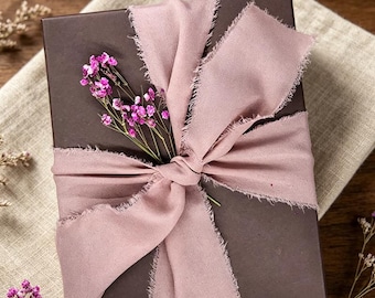 Ruban de tissu à bords effilochés larges, bobines bohèmes poussiéreuses pour emballage de bouquet de mariage, 13 couleurs