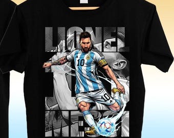 Lionel Messi Comic Soccer Graphic Tee, 100% Cotton Unisex Shirt