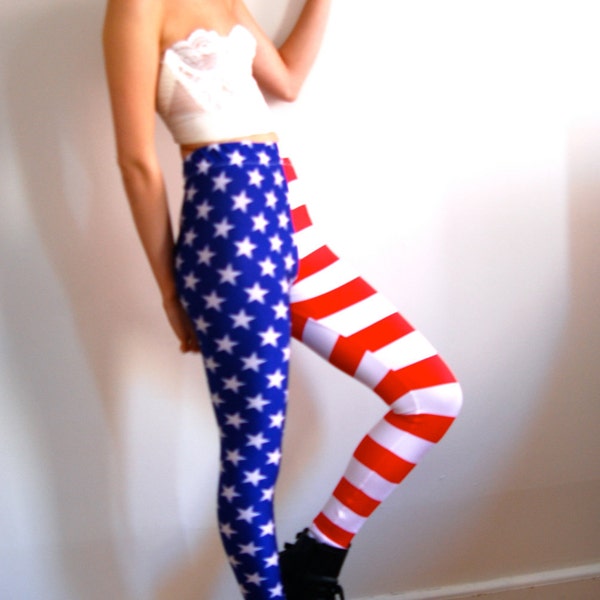 Women Leggings American Flag Stars and Stripes leggings