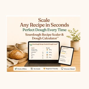 Calculadora de recetas y masa madre™ (Descarga instantánea)