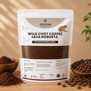 Wild Civet Coffee Ground Java Robusta Kopi Luwak Indonesian Coffea Canephora