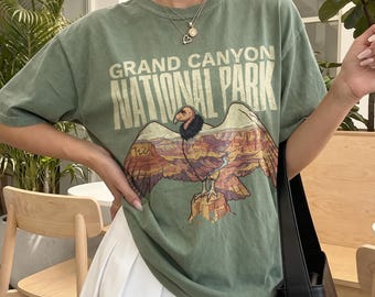Grand-Canyon-Nationalpark-Shirt, Vintage-T-Shirt mit Kondor-Landschaft, Retro-Reisegeschenk für Arizona