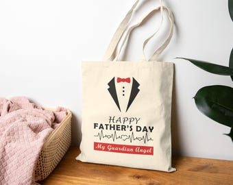 Happy Father's Day My Guardian Angel Tote Bag | Memorial Father Tribute