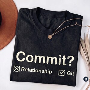 Programmer Shirt, Git Commit Graphic Tee, Software Engineer Memes T-shirt, Coder Coworker Humor Top Black
