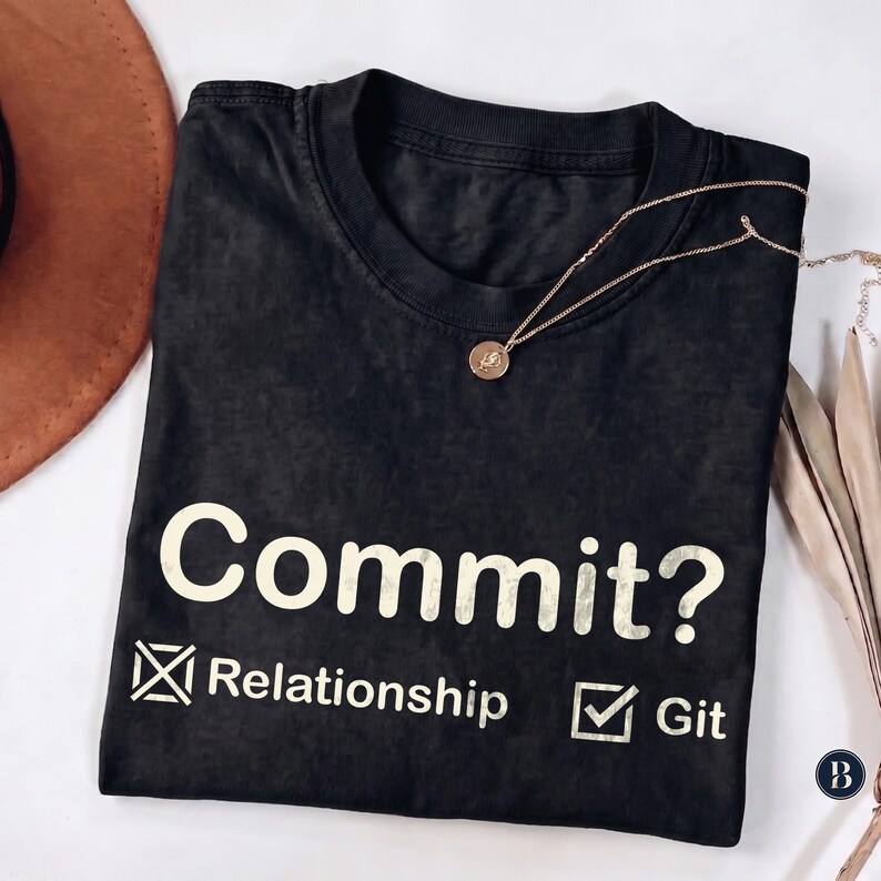 Programmer Shirt, Git Commit Graphic Tee, Software Engineer Memes T-shirt, Coder Coworker Humor Top Black