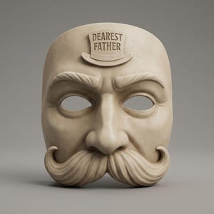 Dearest Father Mask 3D Print File | Wearable Top Hat & Moustache Mask STL | Father's Day Costume 3D Model | Digital Download