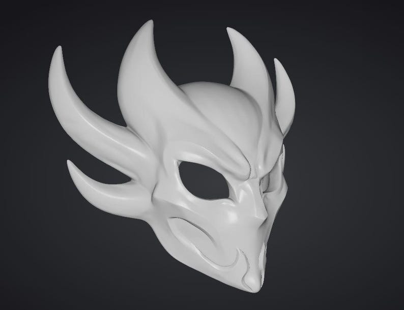 Nightmare King Mask STL File Horned Bat Demon Cosplay 3D Model ...