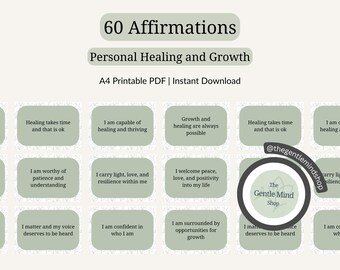 Affirmationskarten zur Selbstliebe | Tägliche positive Affirmationen Deck (Digitaler Download)