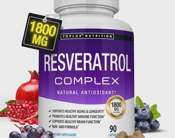 Resveratrol Supplement 1800mg Natural Antioxidant