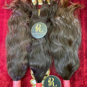 Paquetes de cabello indio virgen a granel / Marrón natural / Cabello humano 100% sin procesar