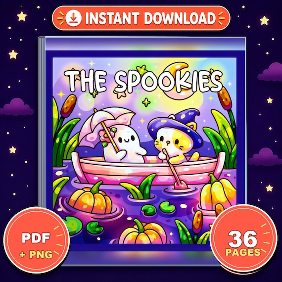 The Spookies Coloring Book – 36 Bold Easy Pages (Digital Download)