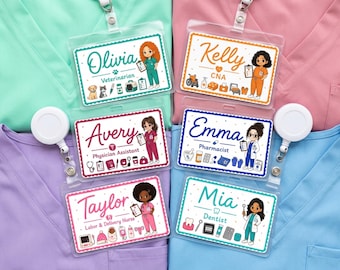 Custom Healthcare Badge Buddy, Personalized Nurse ID Card, Medical Student Accessory