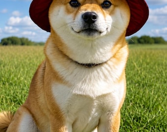 Haustier Eimer Hut, verstellbarer Sonnenhut, Shiba Inu, Welpe, Katze Sommer Accessoire