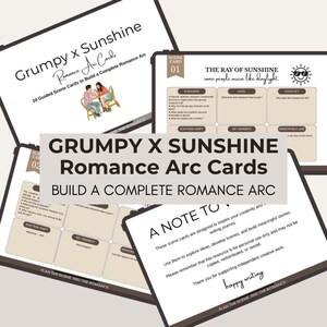 Grumpy x Sunshine Romance Arc Cards | Build a Complete Romance Arc | Novel Planning Resource for Writers