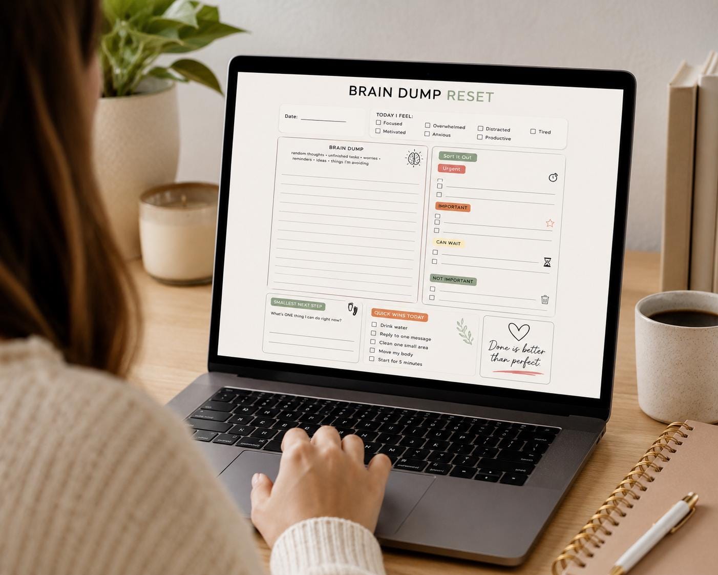 ADHD Brain Dump Sheet Printable | ADHD Planner PDF | Focus & Executive ...