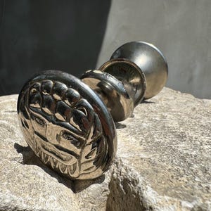 Vintage Door Pull Handle, Sculptural Metal Hardware, Tiki Bar Decor