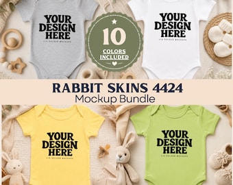 Rabbit Skins 4424 Fine Jersey Bodysuit Mockup Bundle (Digital Download)