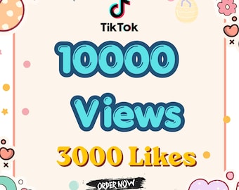 Paquete de promoción de videos de TikTok / 10000 visualizaciones, 3000 me gusta (Servicio digital)