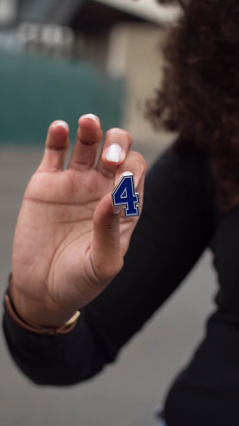 Number Lapel Pins Blue and White Etsy