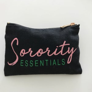 Sorority Essentials Bag - Mini Make-up Bag | Pink and Green