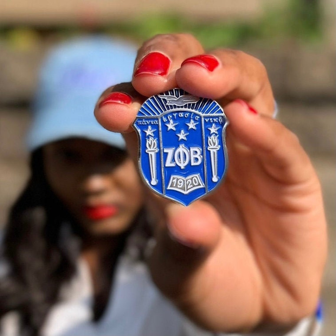 Zeta Phi Beta Shield Crest Lapel Pin Etsy