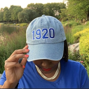 Zeta Phi Beta Sorority Custom Rhinestone Bling Visor Hat Royal Blue ZPB 1920 Cap ZPB Caps, Hats & Accessories – Heritage Treasures Inc main image 2