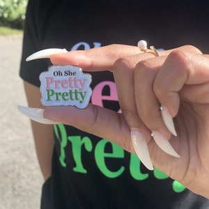 Oh She Pretty Pretty - Lapel Pin | Pink and Green