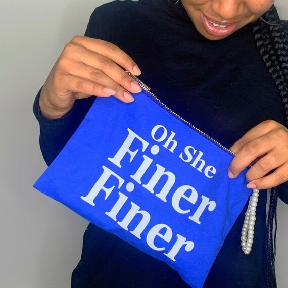 Oh She Finer Finer Makeup/tablet Bag Blue Zeta Phi Beta - Etsy