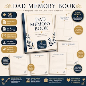 Papa Herinneringsboek | Papa's verjaardagscadeau | Vaderdagcadeau van de kinderen | Alles over mijn papa dagboek | Invulbaar aandenken | Printbaar PDF