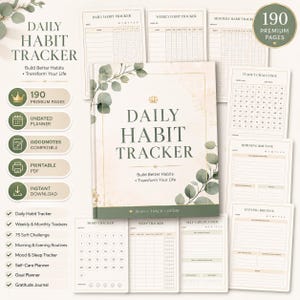 Habit Tracker Planner | 75 Soft Challenge Planner | Daily Weekly Monthly Habit Tracker | Self Improvement Planner | Printable PDF