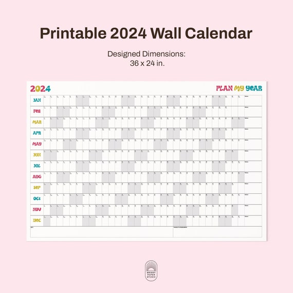 Large Print Wall Calendar 2024