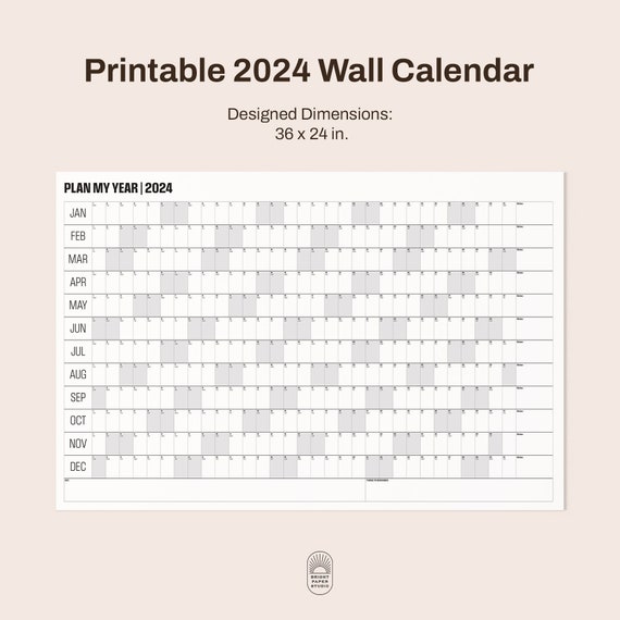 Wall Calendar 2026 2024 Year Wall Planner A2 Uk Large Wall Calendar ...