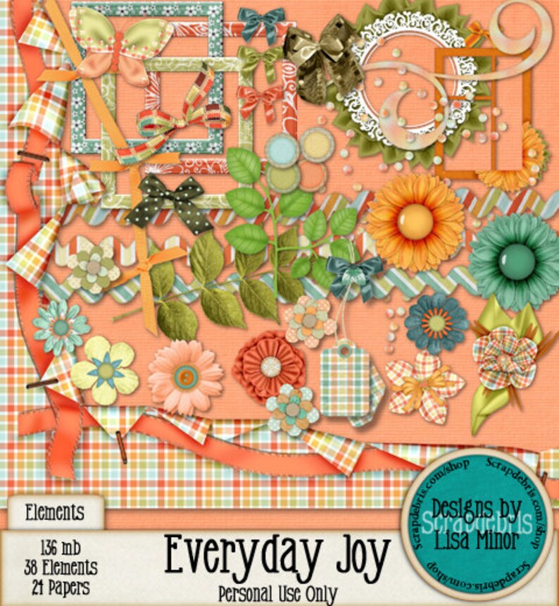 Instant Download Everyday Joy Digital Scrapbook Kit Etsy