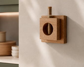 Kitchen Spice Holder | Minimal Wooden Spice Storage | Wall Mounted Kitchen Organizer | No drill mounting | Handmade Natural Kitchen Decor