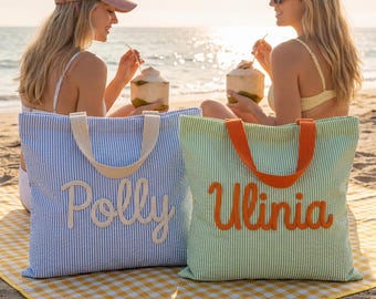 Torba basenowa z nadrukiem Chenille, spersonalizowana torba plażowa z imieniem, prezent na letnie wakacje, upominek na wieczór panieński