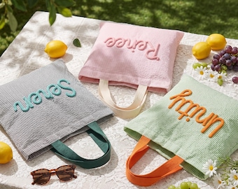 Personalisierte Chenille Tasche, Personalisierte Chenille Tasche, JUNGgesellinnenabschied & Sommerurlaub Geschenk