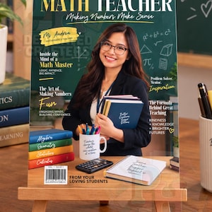 Personligt omslag till tidskriften Matte Teacher, personlig lärarpresent