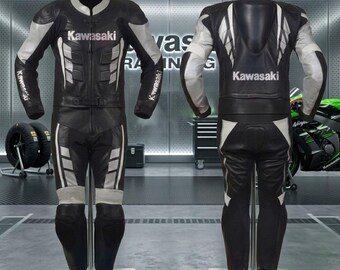 Kawasaki Ninja Racing Suit - Rindsleder Motorrad Biker Ausrüstung Handmade