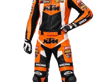 Kundenspezifischer 2-teiliger Motorrad-Rennanzug, Leder-Bikerjacke und Hose