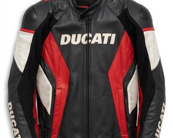 Ducati Redline Racing Lederjacke, Rindsleder Motorrad Biker Reitausrüstung