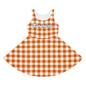 cute longhorn dresses Girls Toddler Burnt Orange Texas Longhorns Too Cute Tri-Blend Dress