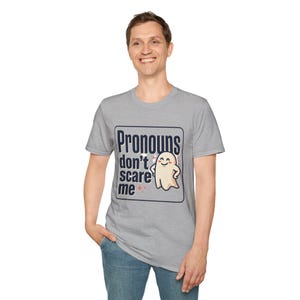 Pronouns Don't Scare Me shirt | Cute Ghost Pronouns Tee