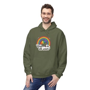 Queer in Elk Weer Rainbow Hoodie | LGBTQ Pride Graphic