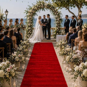 Hand Tufted Red Wedding Aisle Runner Rug, Luxury Ceremony Runner, Bridal Walkway Carpet, Event Hall Runner, Custom Size Wool Rug