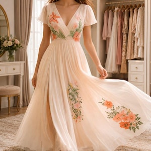 Korean Chiffon Dress - Etsy